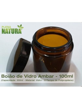 Boião - Vidro Ambar - 100 ml (c/tampa de Polipropileno)