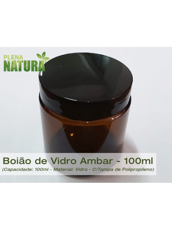 Boião - Vidro Ambar - 100 ml (c/tampa de Polipropileno)