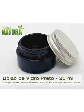 Boião - Vidro Preto - 20 ml (c/tampa de Alumínio)