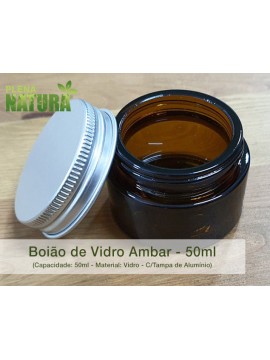 Boião - Vidro Ambar - 50 ml (c/tampa de Alumínio)