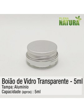 Boião - Vidro Transparente - 5 ml (c/tampa de Alumínio)