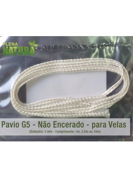 Pavio G5 - Não Encerado para Velas (diam = 3mm)