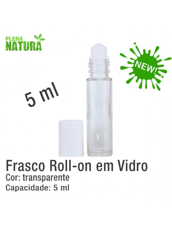 Frasco Roll-on em Vidro Transparente - 5ml