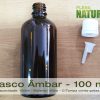 Frasco de Vidro Ambar, c/Tampa e gotejador - Din18 - 100ml